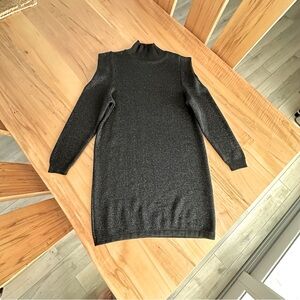 Zara black metallic sparkling knit dress S